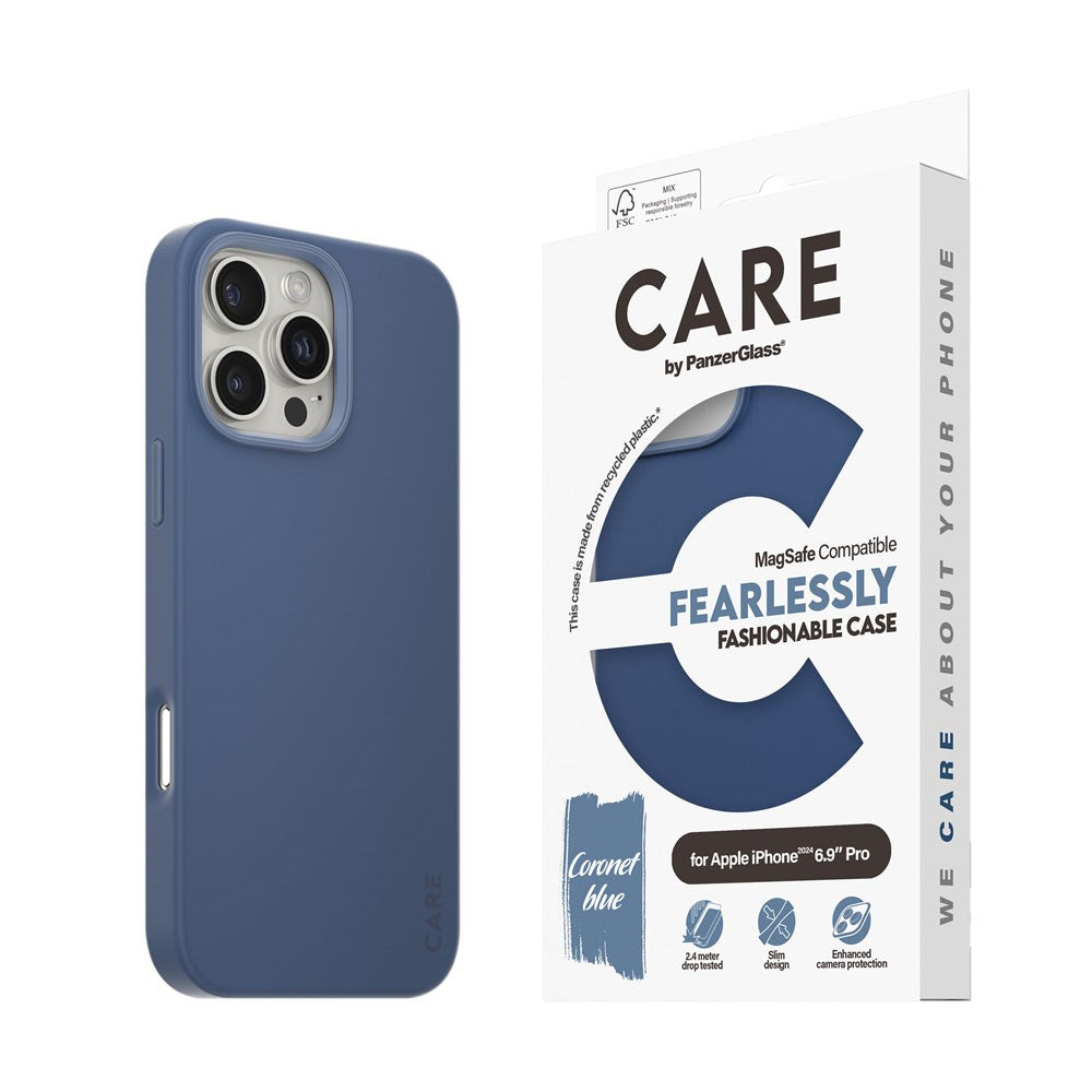 CARE by PanzerGlass iPhone 16 Pro Max FASHION Fearlessly Fashionable Case - MagSafe Kompatibel - Coronet Blue