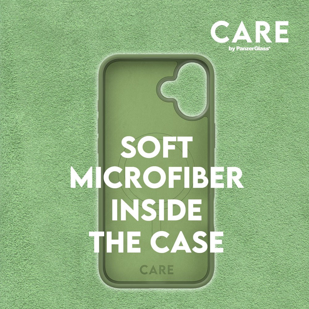CARE by PanzerGlass iPhone 16 FASHION Fearlessly Fashionable Case - MagSafe Kompatibel - Piquant Green