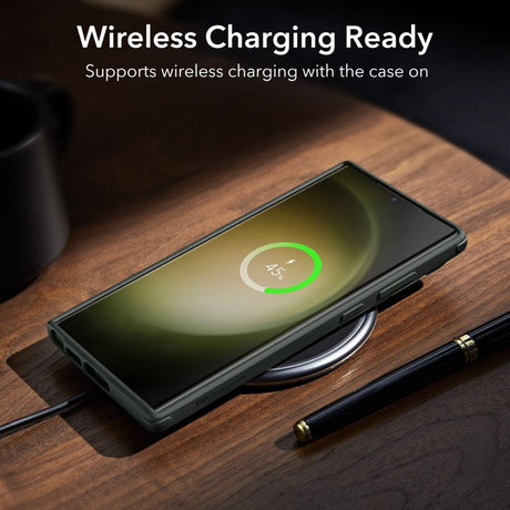 Samsung Galaxy S23 Ultra ESR Classic Cover m. Kickstand - Gennemsigtig / Grøn