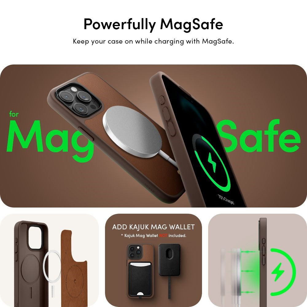 iPhone 15 Pro Max Cyrill Kajuk Mag Hybrid Cover m. Strop - MagSafe Kompatibel - Saddle Brown