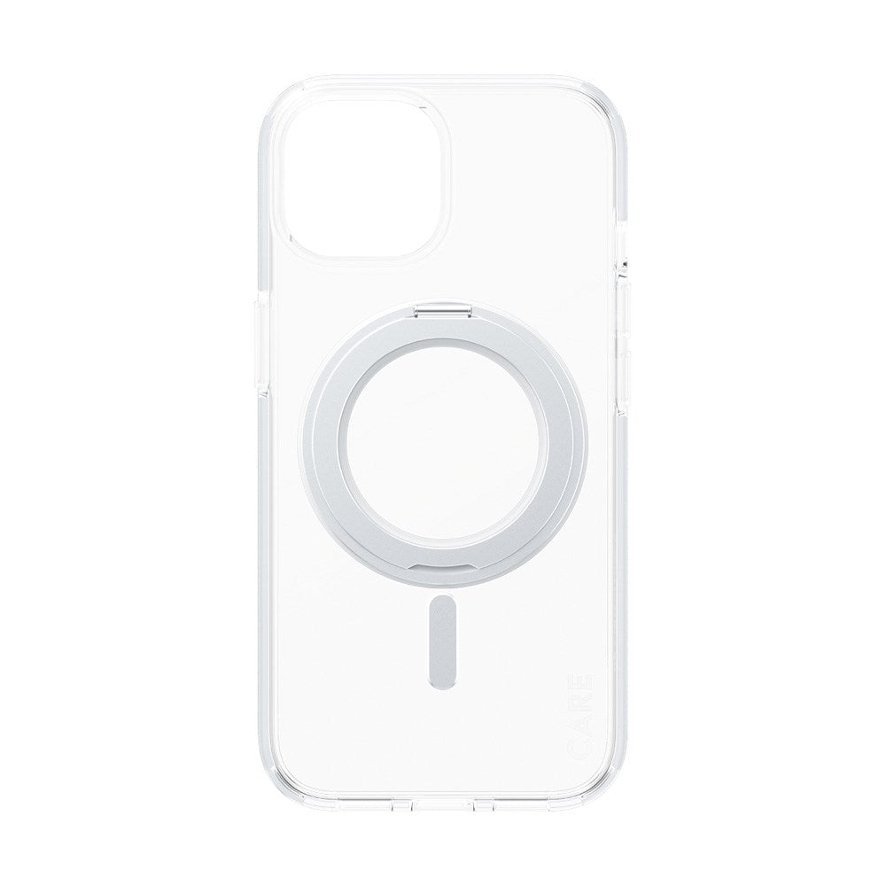 CARE by PanzerGlass iPhone 15 Feature Kickstand Case - MagSafe Kompatibel - Transparent / Silver