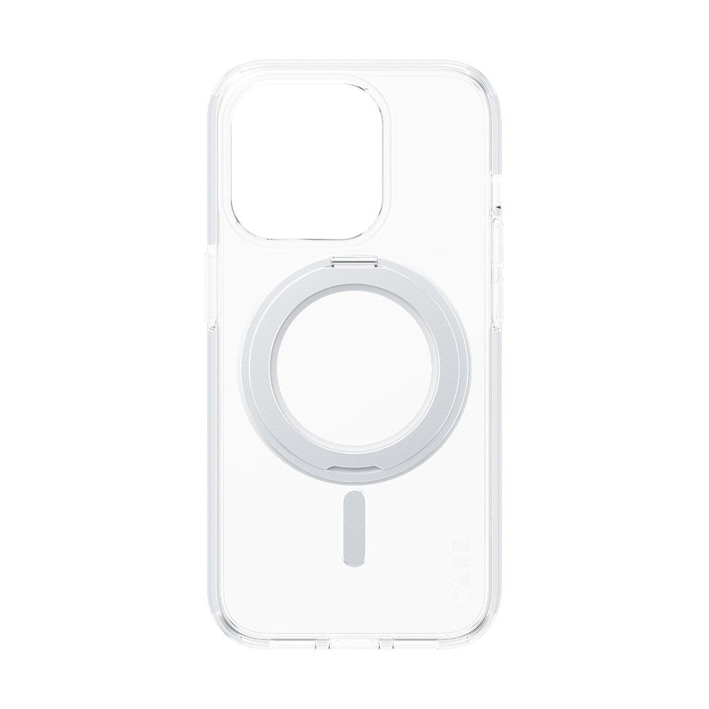 CARE by PanzerGlass iPhone 15 Pro Feature Kickstand Case - MagSafe Kompatibel - Transparent / Silver