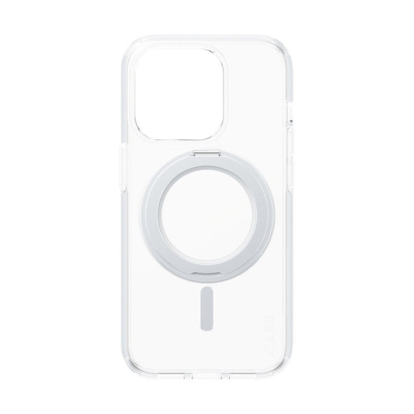 CARE by PanzerGlass iPhone 15 Pro Feature Kickstand Case - MagSafe Kompatibel - Transparent / Silver