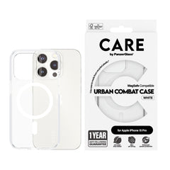 CARE by PanzerGlass iPhone 15 Pro FLAGSHIP Urban Combat Case - MagSafe Kompatibel - Transparent / White