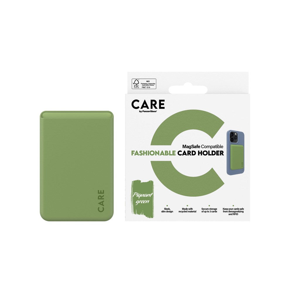 CARE by PanzerGlass Kortholder til Mobil - MagSafe Kompatibel - Grøn