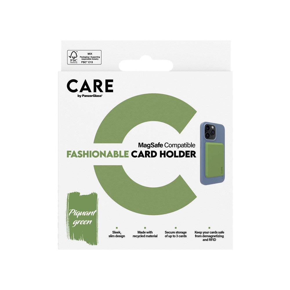 CARE by PanzerGlass Kortholder til Mobil - MagSafe Kompatibel - Grøn