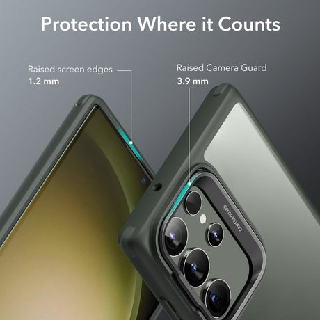Samsung Galaxy S23 Ultra ESR Classic Cover m. Kickstand - Gennemsigtig / Grøn