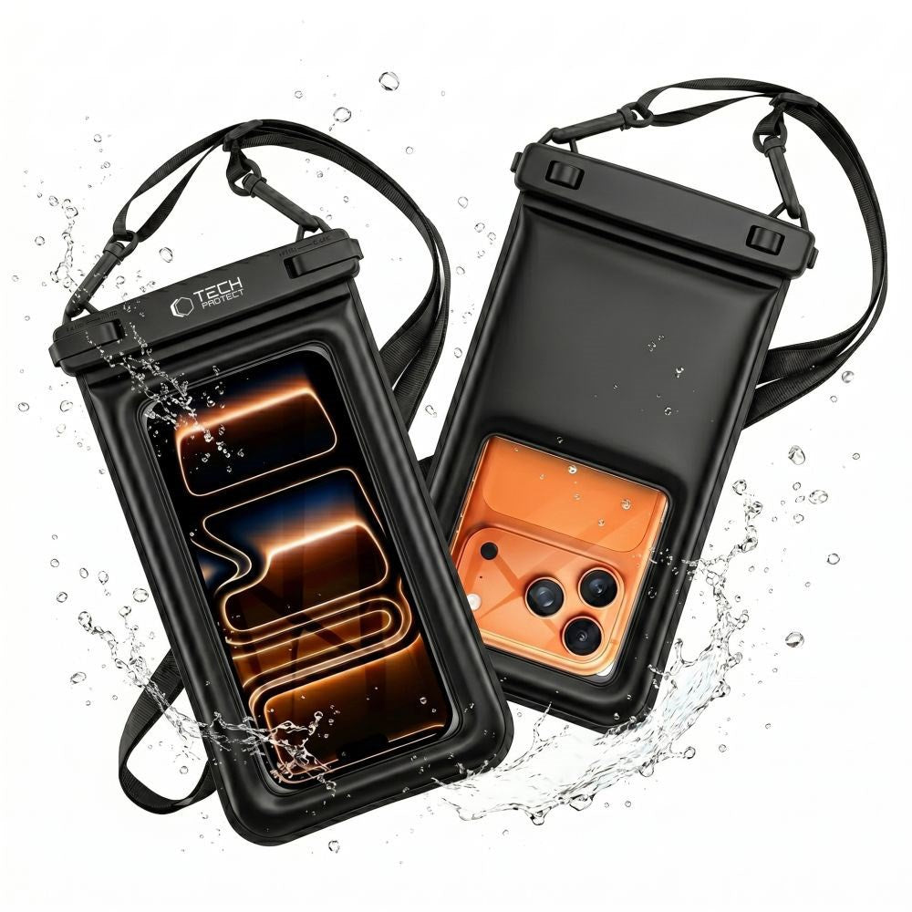 Tech-Protect Flydende Vandtæt Case - Maks.: 185 x 110mm - Sort