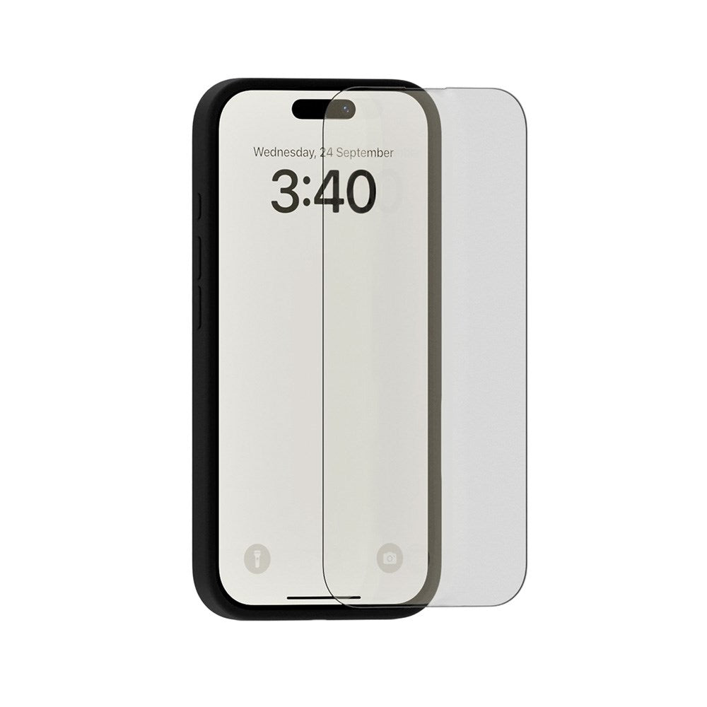iPhone 16 / 15 / 15 Pro / 14 Pro Holdit Hærdet Glas Skærmbeskyttelse 2.5D - Case Friendly - Gennemsigtig