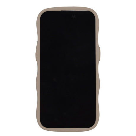 Holdit iPhone 15 Pro Wavy Case - Mocha Brown / Transparent