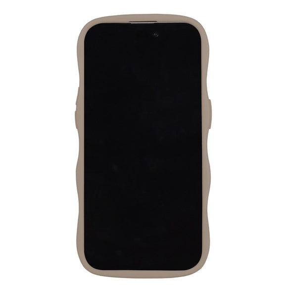 Holdit iPhone 15 Pro Wavy Case - Mocha Brown / Transparent