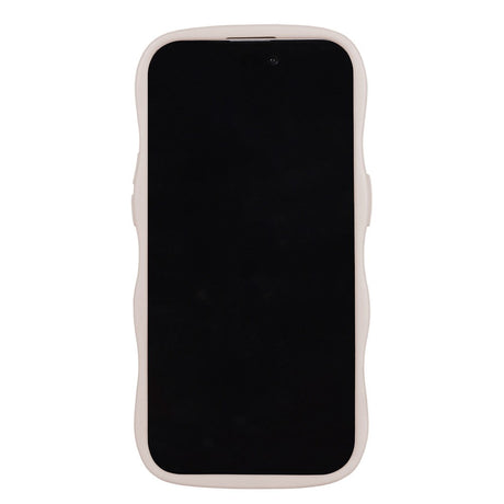 Holdit iPhone 15 Pro Wavy Case - Light Beige / Mirror