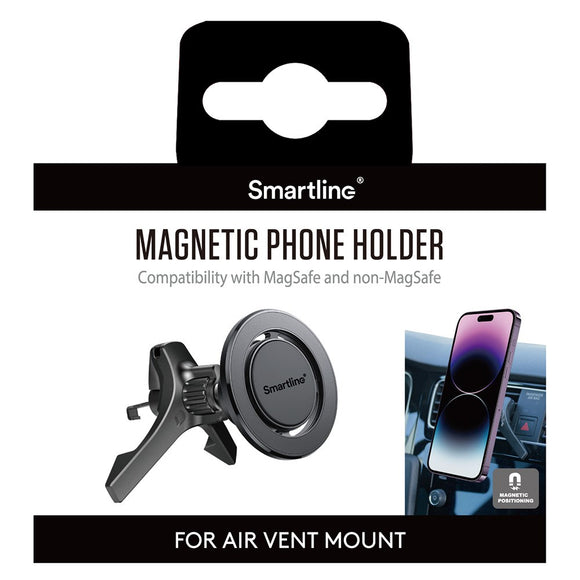 Smartline Magnetisk Mobilholder til Bil - MagSafe Kompatibel - Sort