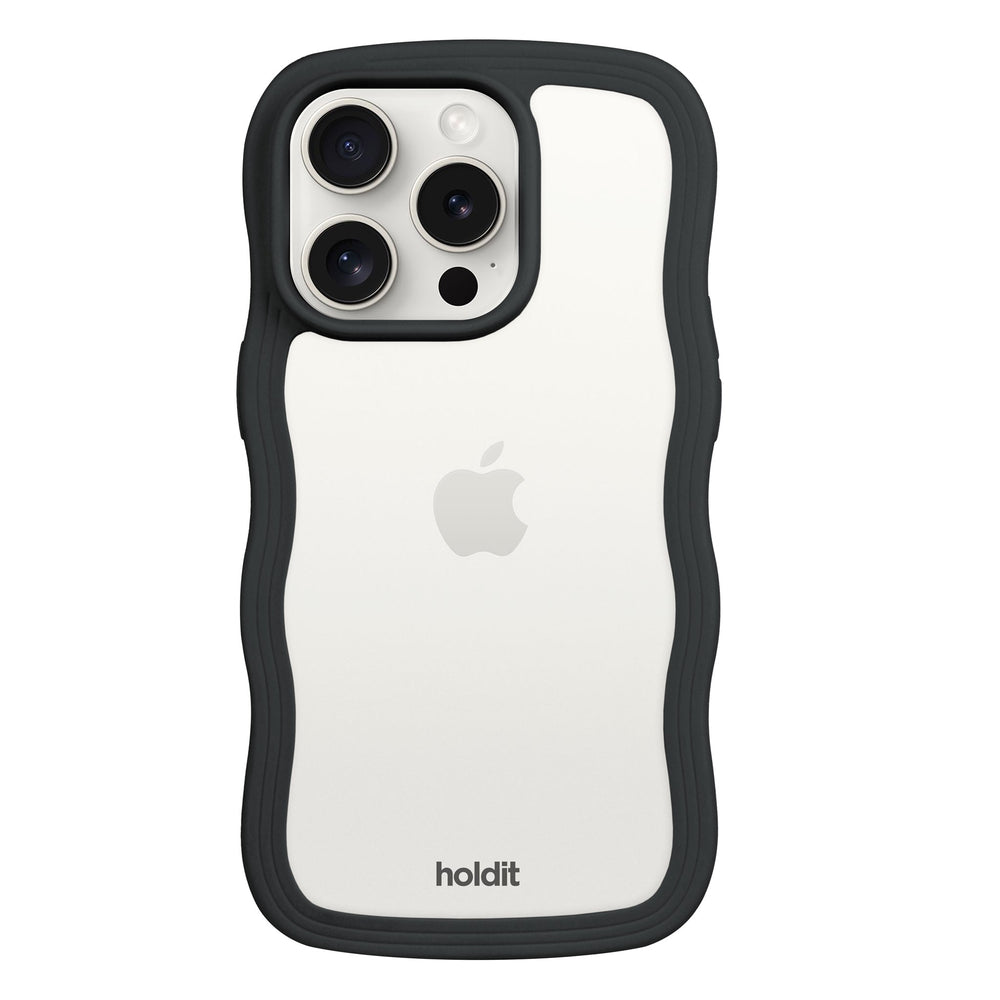 Holdit iPhone 14 Pro Max Wavy Case - Black / Transparent