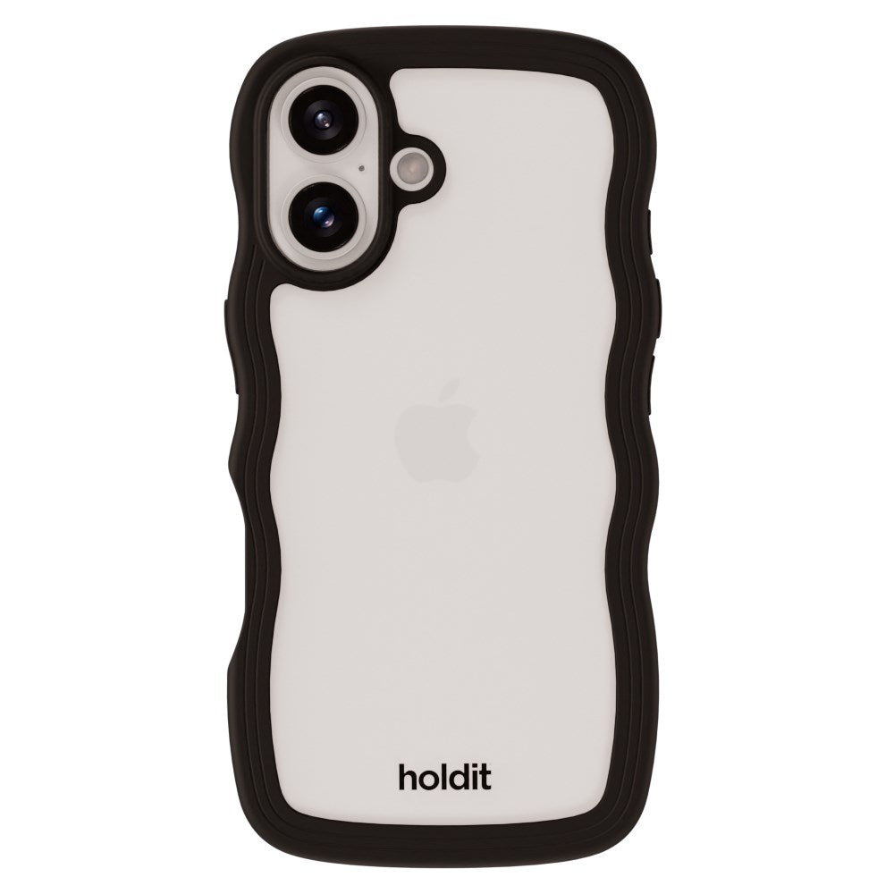 Holdit iPhone 16 Wavy Case - Sort / Transparent