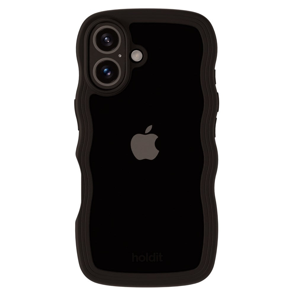 Holdit iPhone 16 Wavy Case - Sort / Transparent
