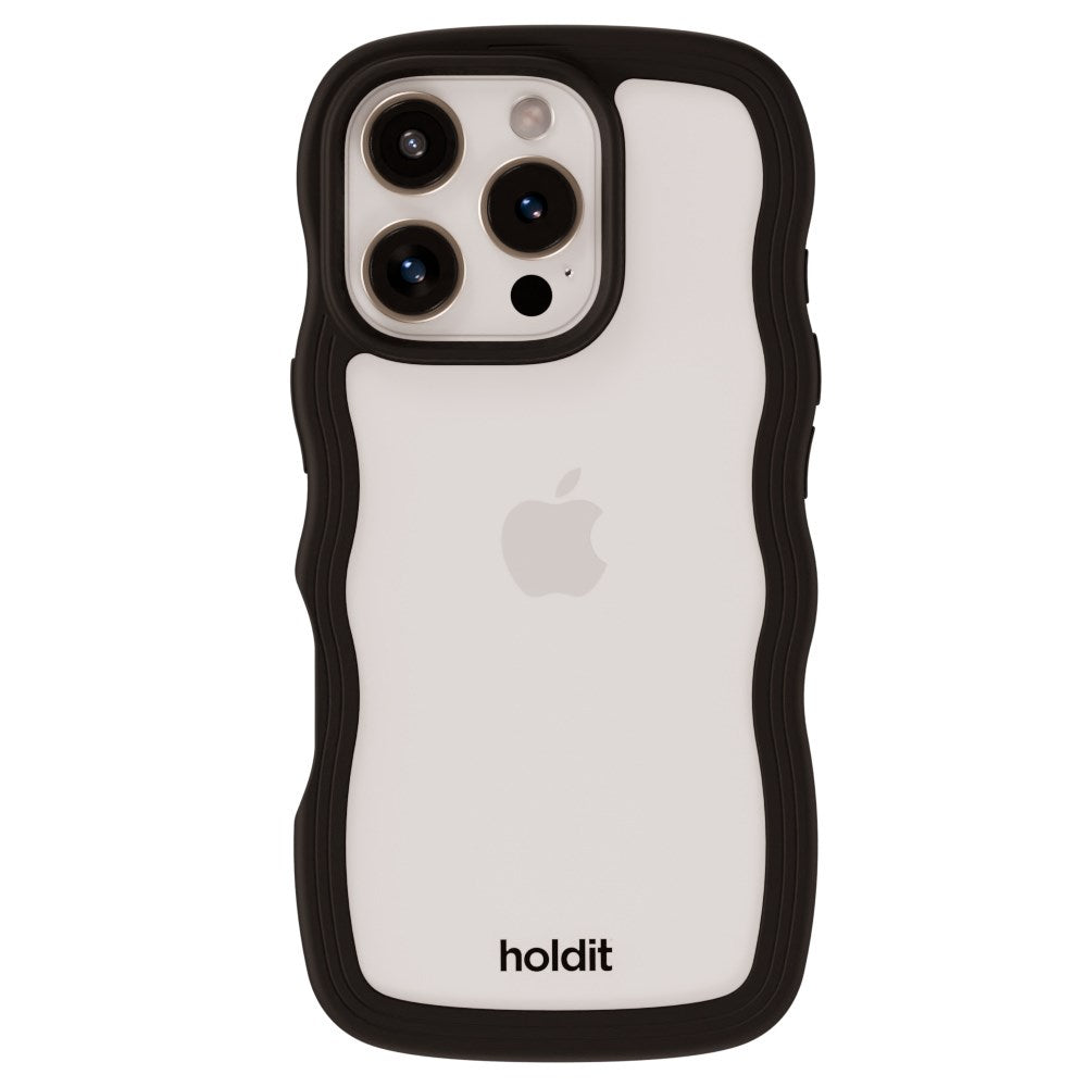 Holdit iPhone 16 Pro Wavy Case - Sort / Transparent
