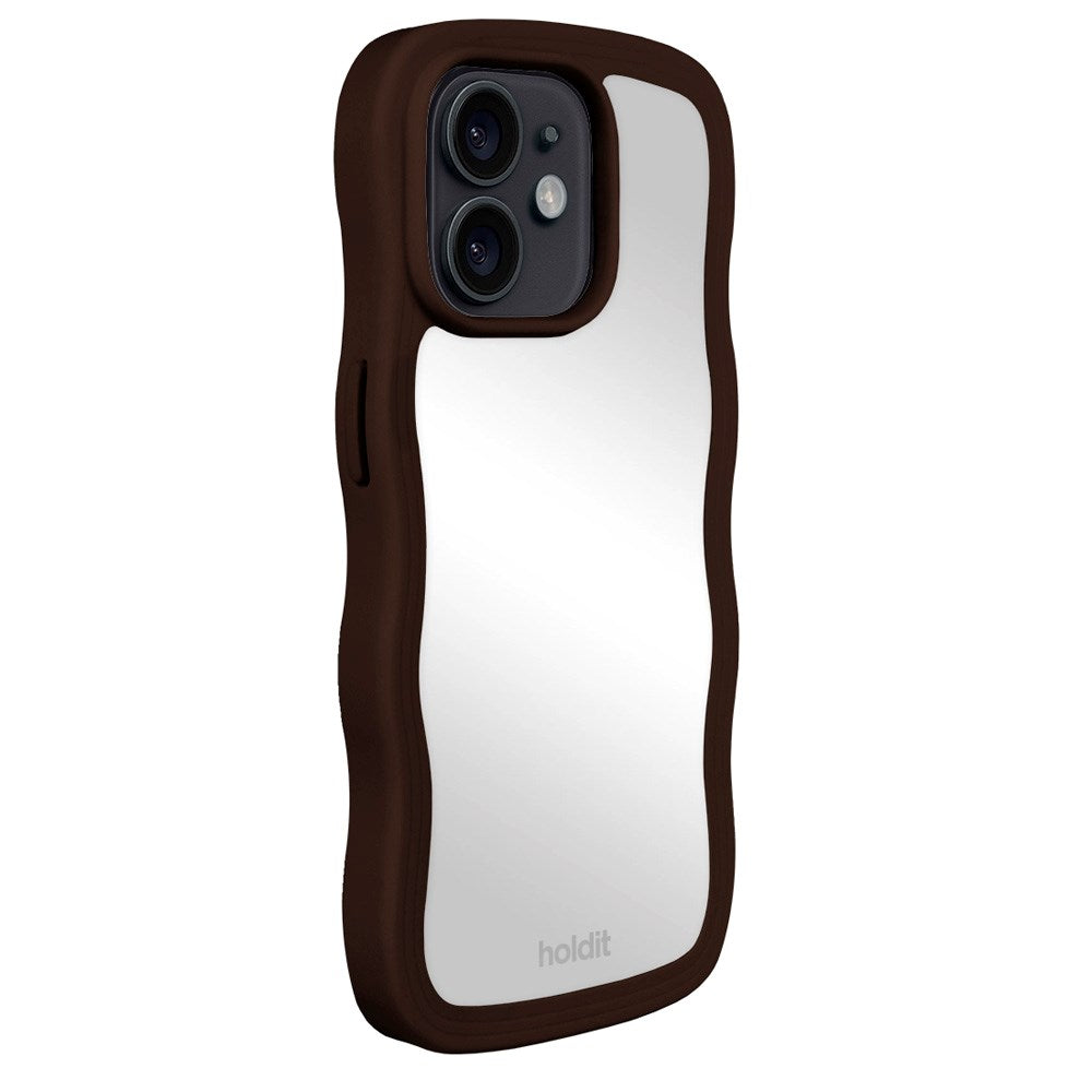 Holdit iPhone 12 / 12 Pro Wavy Case - Chocolate / Mirror