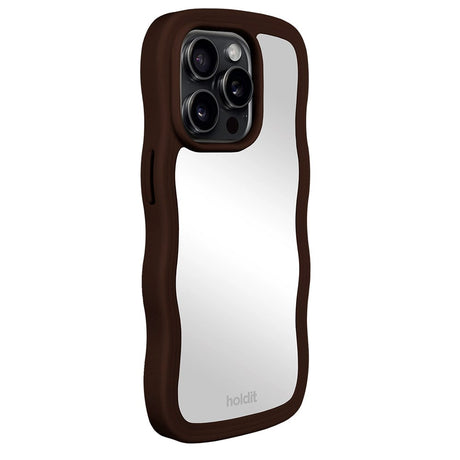 Holdit iPhone 14 Pro Wavy Case - Chocolate / Mirror