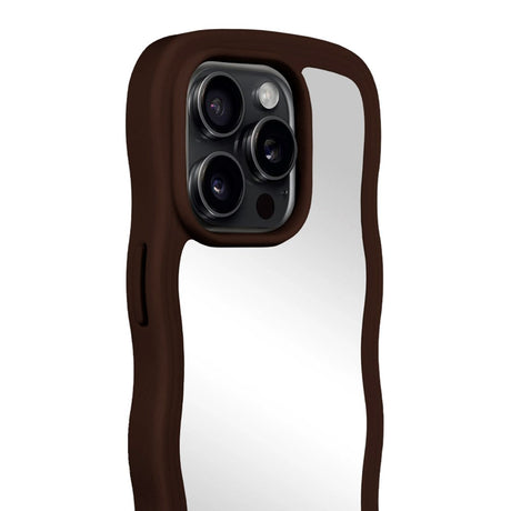 Holdit iPhone 14 Pro Wavy Case - Chocolate / Mirror