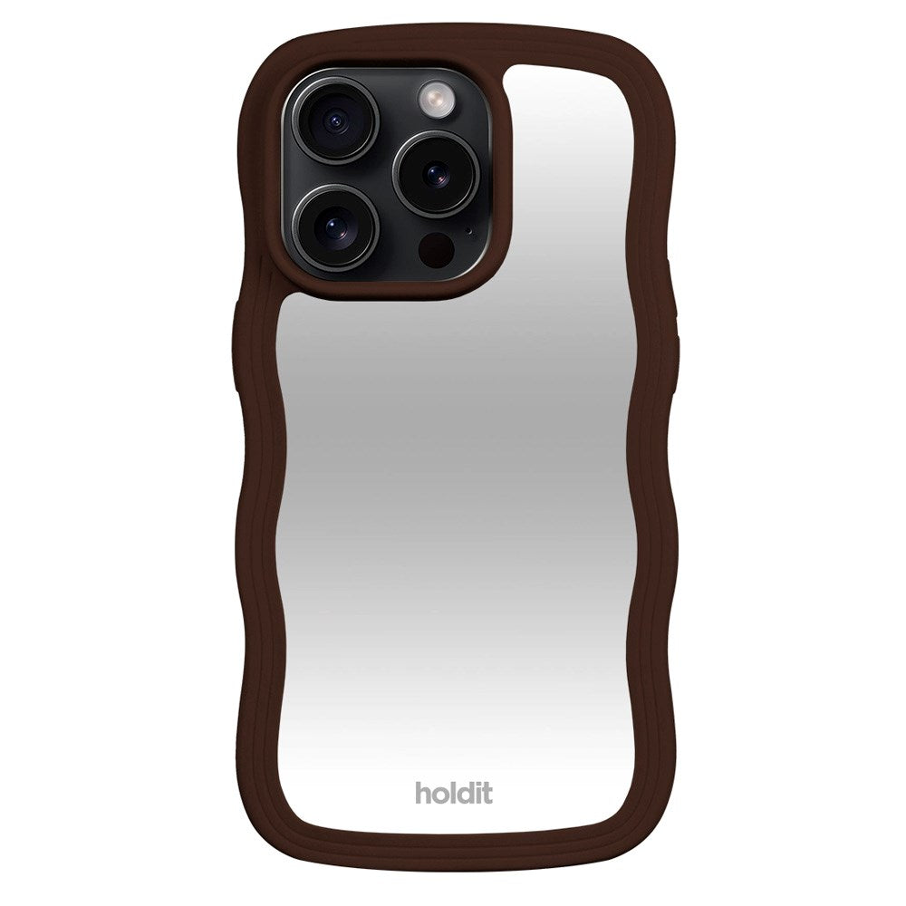 Holdit iPhone 14 Pro Max Wavy Case - Chocolate / Mirror