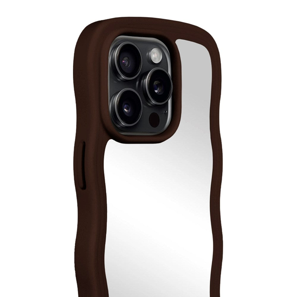 Holdit iPhone 14 Pro Max Wavy Case - Chocolate / Mirror