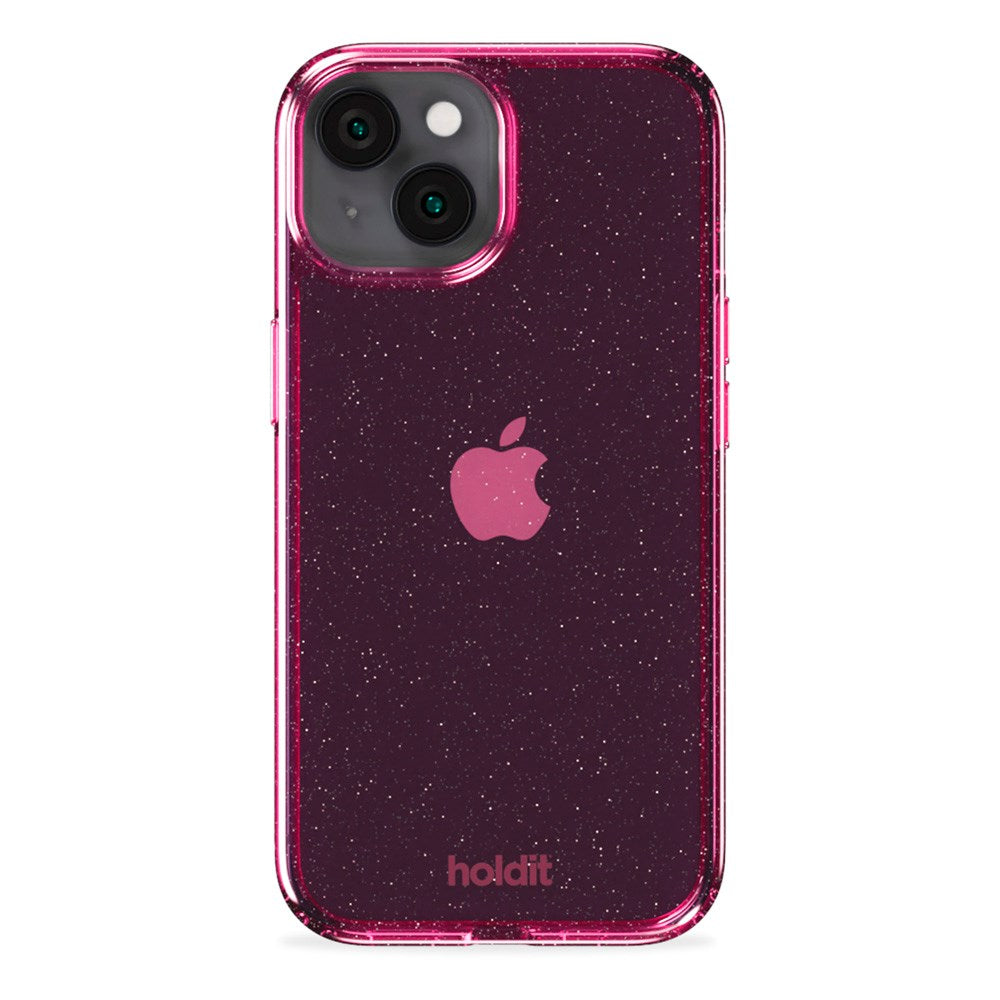 Holdit iPhone 15 / 14 / 13 Glitter Case - Lyserød