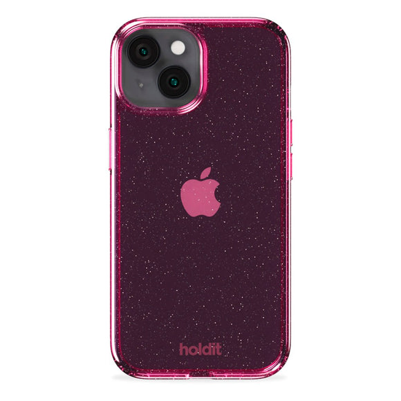 Holdit iPhone 15 / 14 / 13 Glitter Case - Lyserød