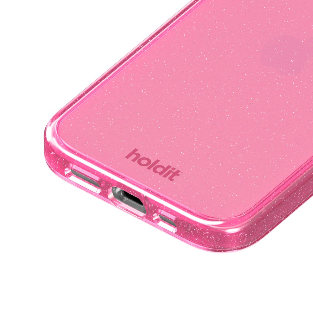 Holdit iPhone 15 / 14 / 13 Glitter Case - Lyserød