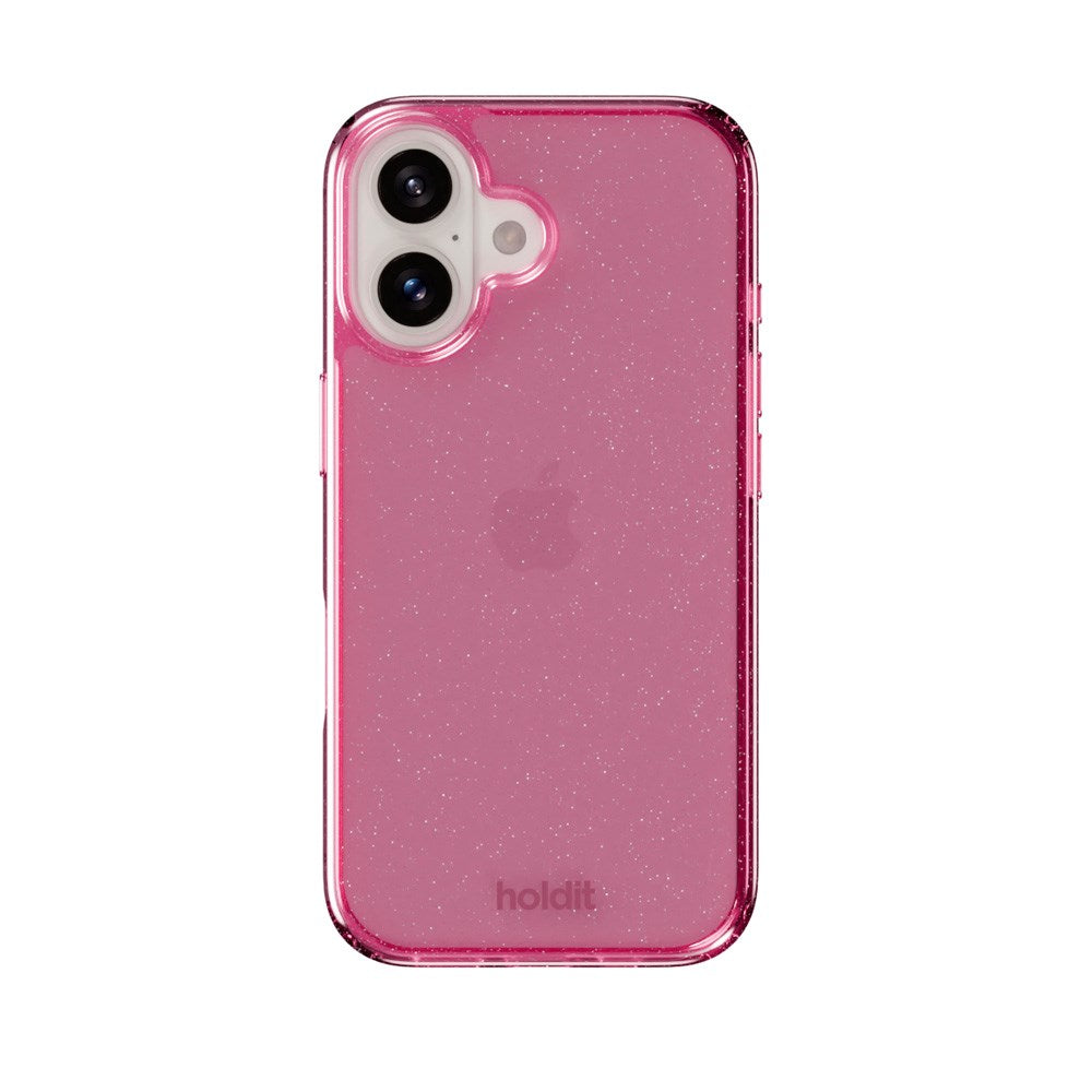 Holdit iPhone 16 Glitter Case - Lyserød