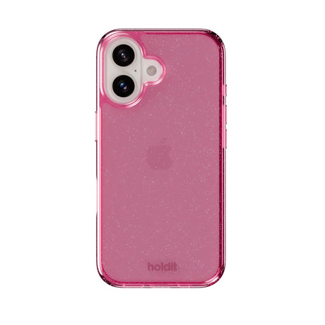 Holdit iPhone 16 Glitter Case - Lyserød
