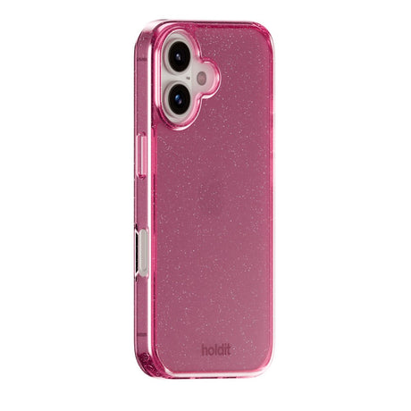 Holdit iPhone 16 Glitter Case - Lyserød