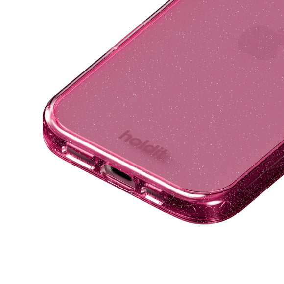Holdit iPhone 16 Glitter Case - Lyserød