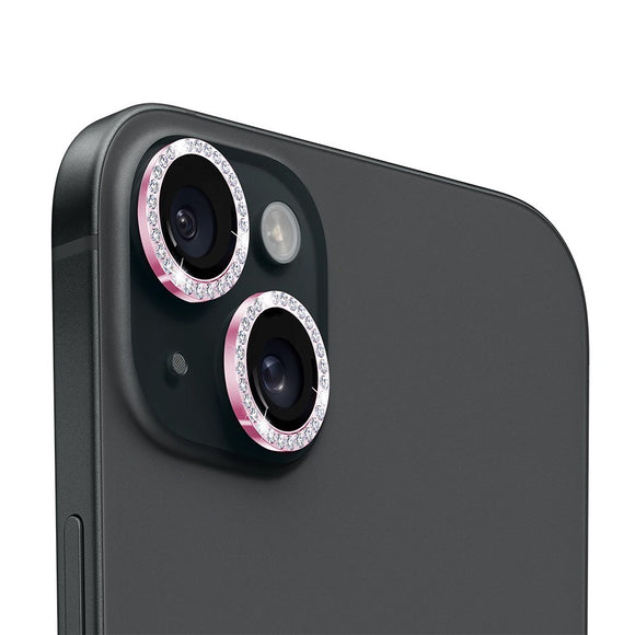 Holdit iPhone 14 / 14 Plus Kameralinsebeskyttelse - Glitter / Lyserød