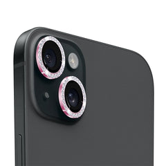 Holdit iPhone 15 / 15 Plus Kameralinsebeskyttelse - Glitter / Lyserød