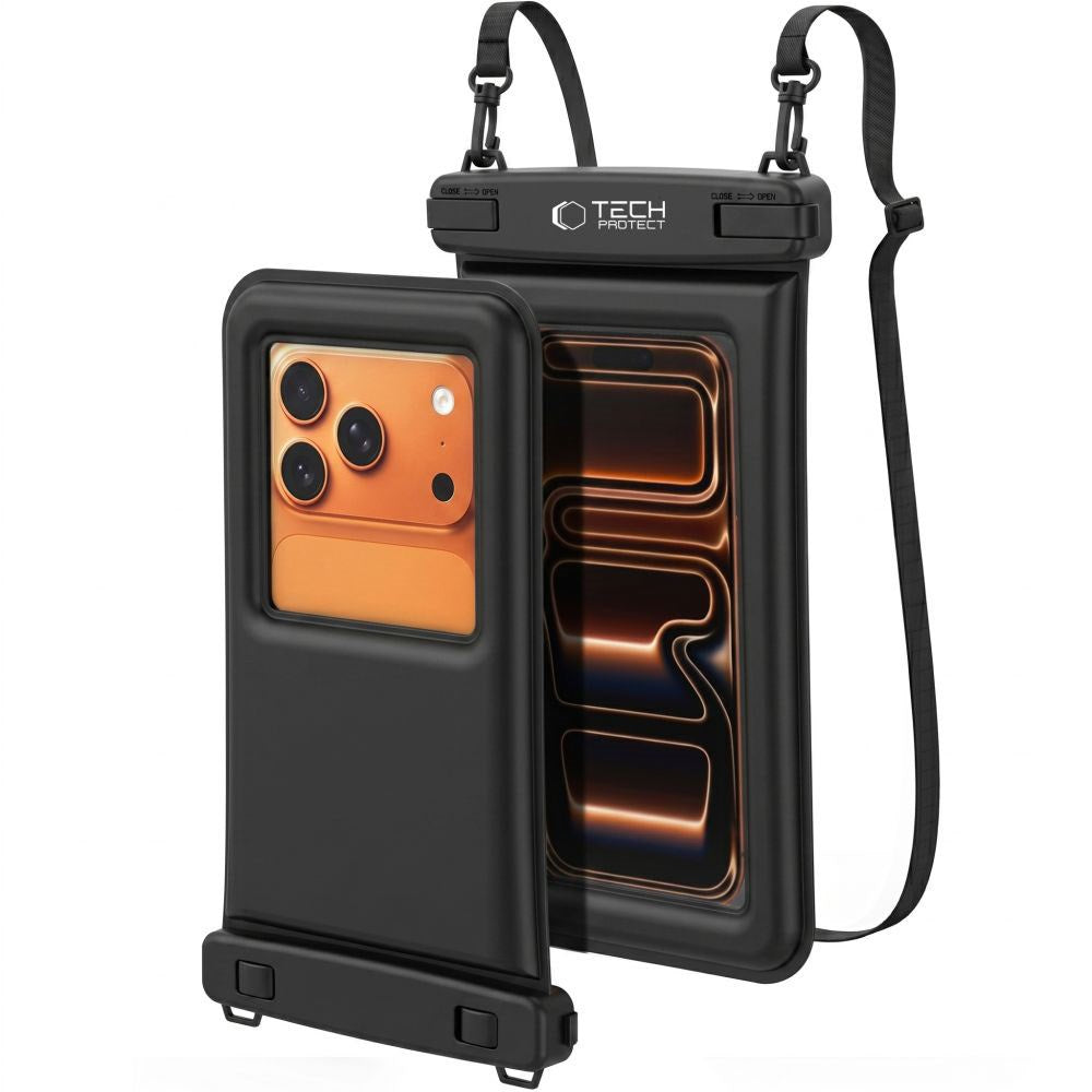 Tech-Protect Flydende Vandtæt Case - Maks.: 185 x 110mm - Sort