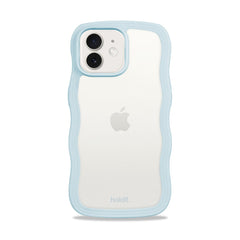 Holdit iPhone 12 / 12 Pro Wavy Cover - Mineral Blue / Transparent