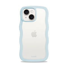 Holdit iPhone 15 / 14 / 13 Wavy Cover - Mineral Blue / Transparent