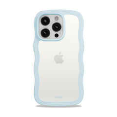 Holdit iPhone 15 Pro Max Wavy Cover - Mineral Blue / Transparent