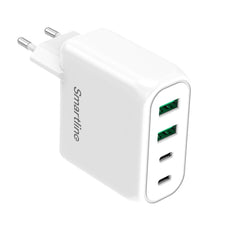 Smartline 100W Vægoplader PD (Power Delivery) 2 x USB-C 2 x USB-A - Hvid