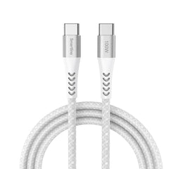 Smartline 100W USB-C til USB-C Kabel 2 m. - Hvid