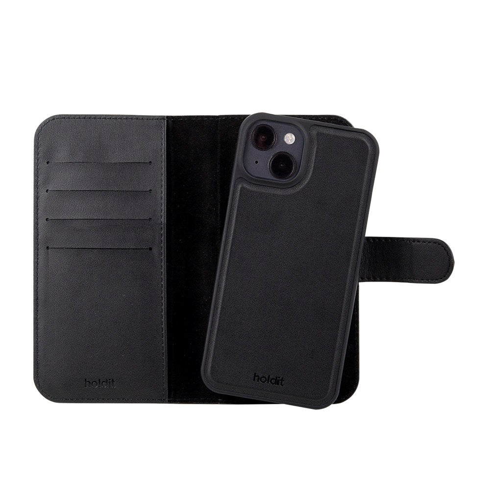 Holdit iPhone 14 / 13 Wallet Case MagSafe Plus - MagSafe Kompatibel - Black