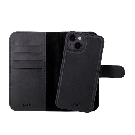 Holdit iPhone 14 / 13 Wallet Case MagSafe Plus - MagSafe Kompatibel - Black