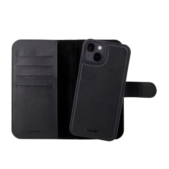 Holdit iPhone 14 / 13 Wallet Case MagSafe Plus - MagSafe Kompatibel - Black