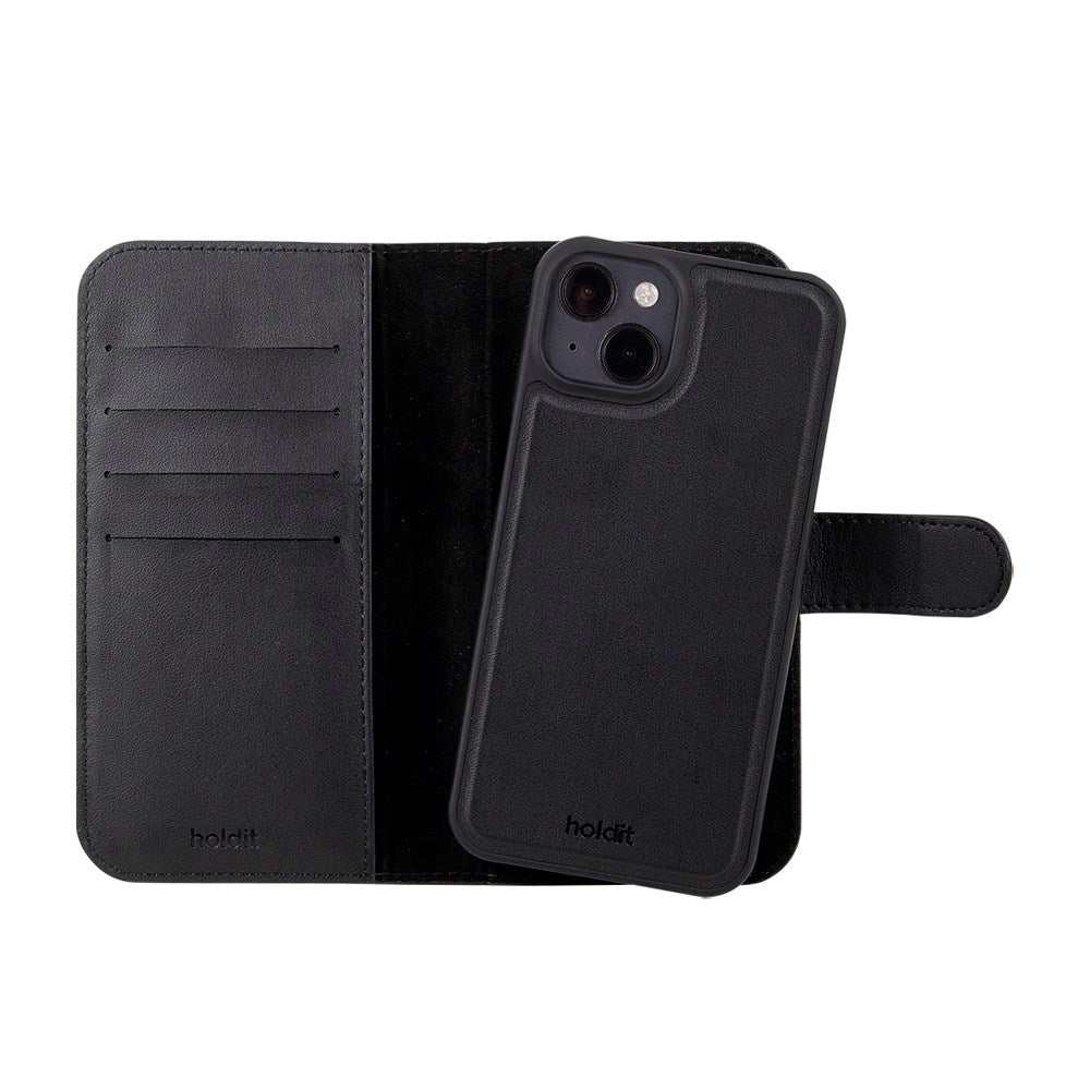 Holdit iPhone 15 Wallet Case MagSafe Plus - MagSafe Kompatibel - Black