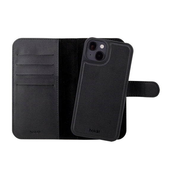 Holdit iPhone 15 Wallet Case MagSafe Plus - MagSafe Kompatibel - Black