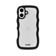 Holdit iPhone 17 Wavy Case - Black / Transparent
