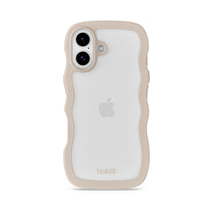 Holdit iPhone 17 Wavy Case - Light Beige / Transparent