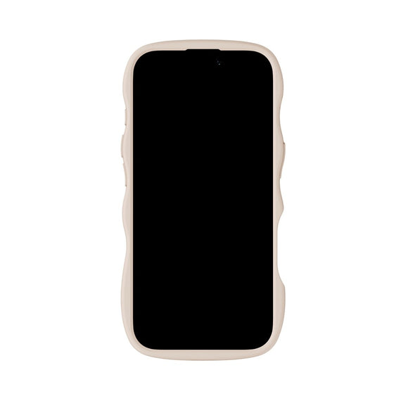 Holdit iPhone 17 Wavy Case - Light Beige / Transparent