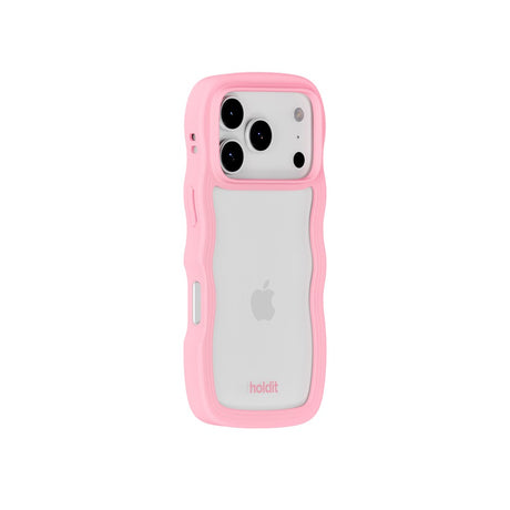 Holdit iPhone 17 Pro Wavy Case - Pink / Transparent